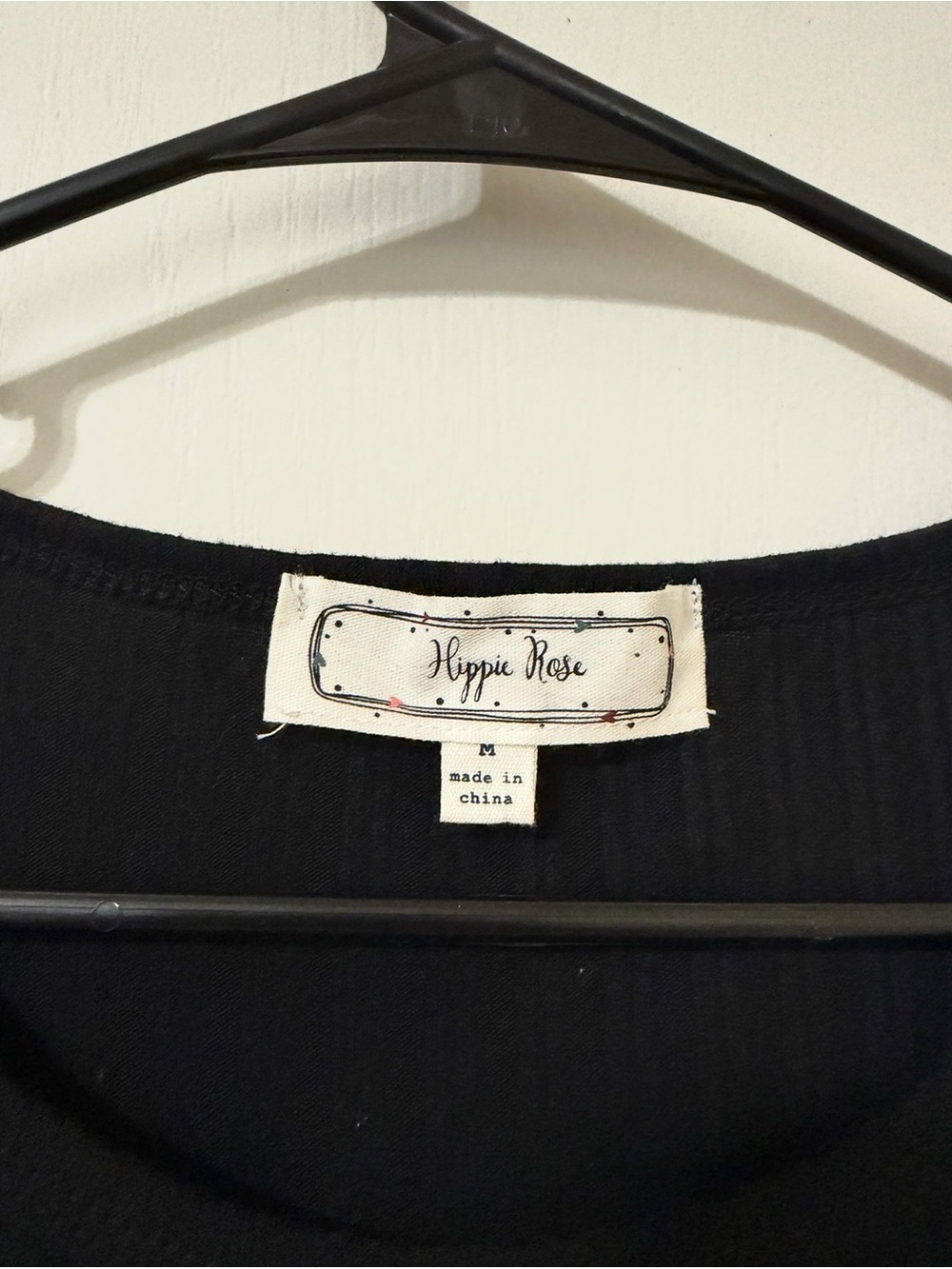 Hippie Rose Black Ruched Drawstring Top - Picture 3 of 3